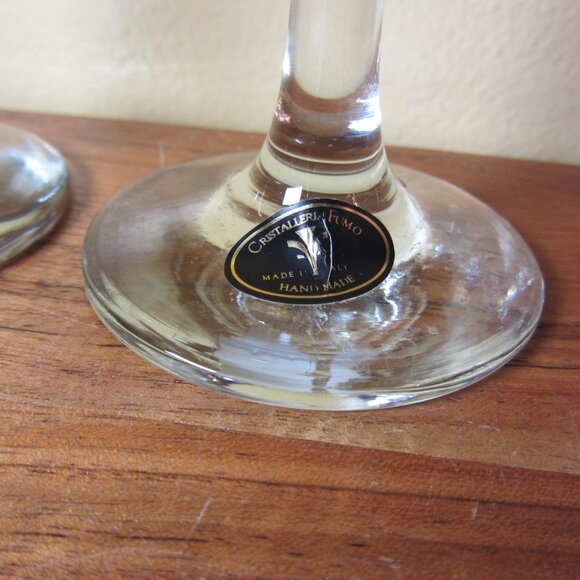 10 oz cristalleria fumo italy amber swirls wine glass NWT - pair of 2 (W5949) - Picture 5 of 10